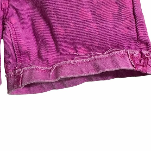 Levi’s Girls 6 Pink Heart Denim Midi Shorts — Roll Cuff, Adjustable Waist - Picture 6 of 12